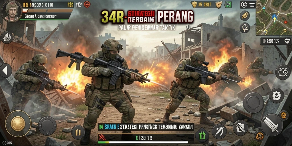 Tampilan gameplay 34R yang menegangkan dan penuh strategi.
