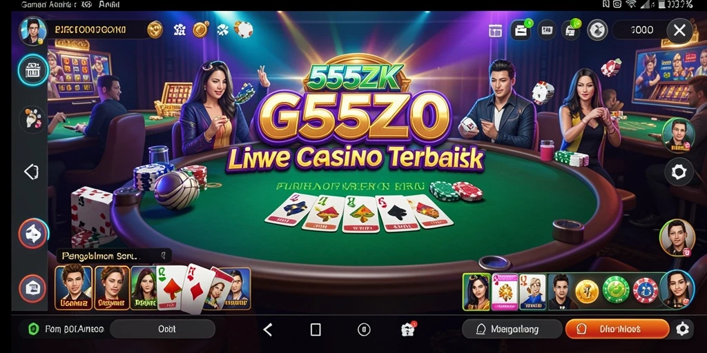 Tampilan gameplay seru di aplikasi Live Casino 555ZK.