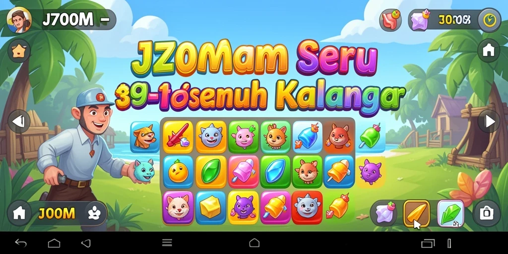 Tampilan screenshot J200M menampilkan gameplay seru Match-3.