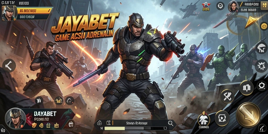 Screenshot gameplay JAYABET menampilkan aksi pertempuran yang intens.