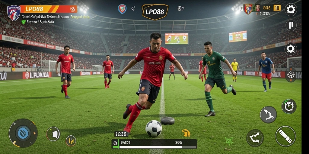 Tampilan gameplay LPO88 yang seru dan menegangkan saat pertandingan sepak bola.