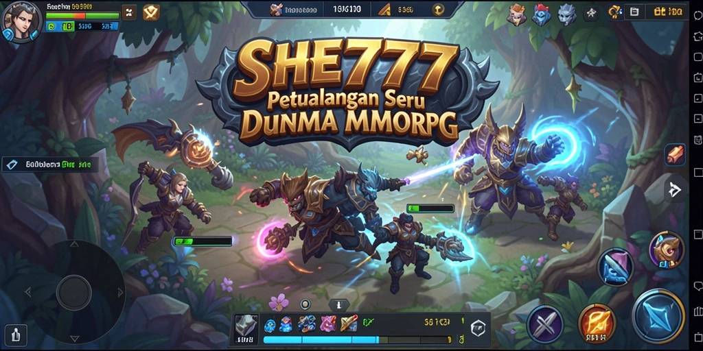 Tangkapan layar gameplay SHE777 penuh aksi di dunia MMORPG.