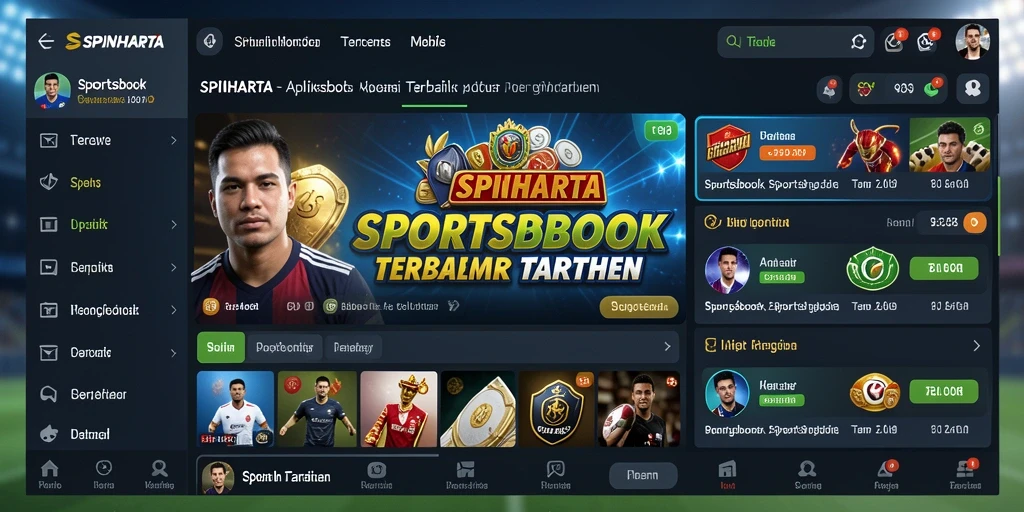 Tampilan screenshot SPINHARTA menunjukkan antarmuka pengguna yang menarik.