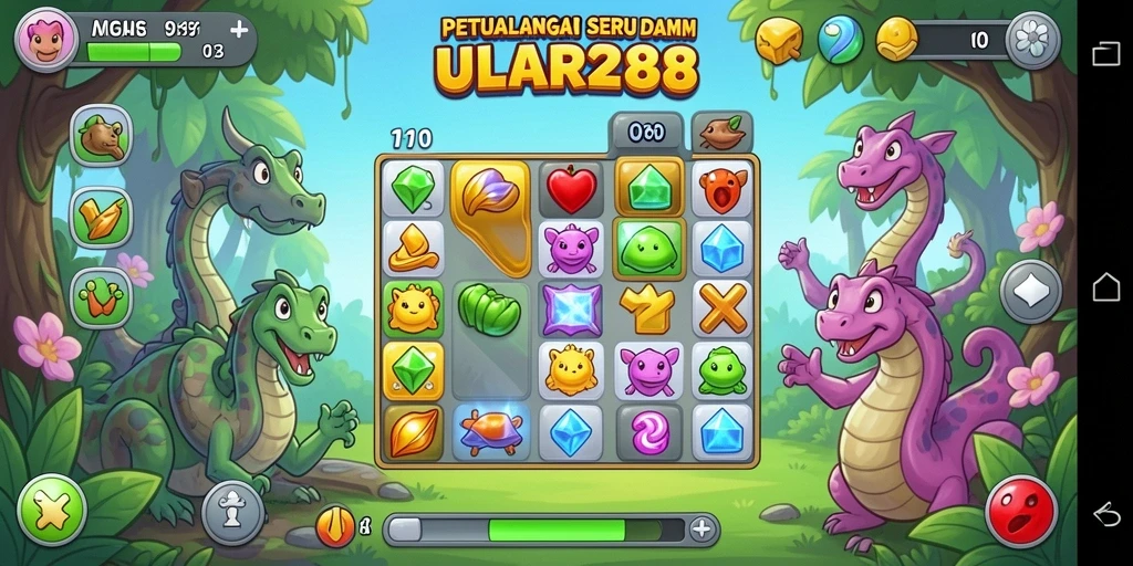 Tangkapan layar gameplay <strong>ULAR288</strong> menunjukkan aksi mencocokkan elemen yang seru.